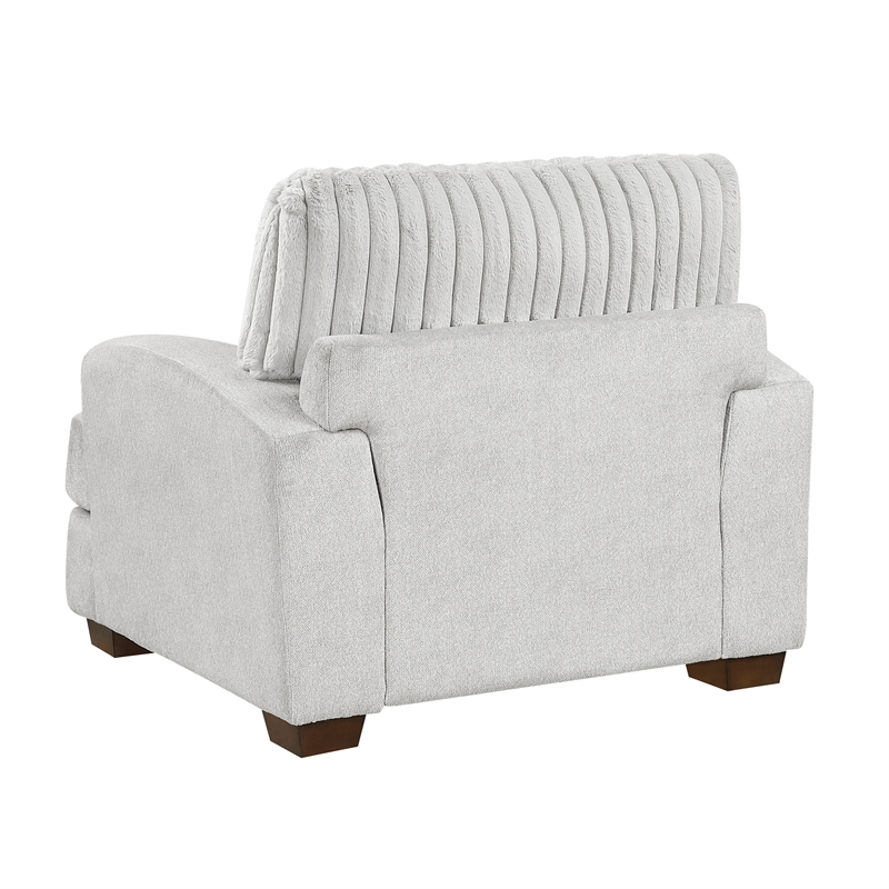 Pemberly Row Contemporary Microfiber Chair in Light Gray Finish