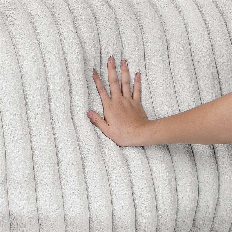 Pemberly Row Contemporary Microfiber Chair in Light Gray Finish