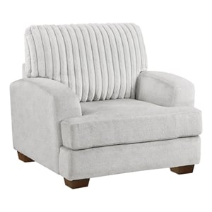 Pemberly Row Contemporary Microfiber Chair in Light Gray Finish