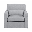 Pemberly Row Contemporary Boucle Swivel Chair in Gray Finish