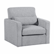 Pemberly Row Contemporary Boucle Swivel Chair in Gray Finish