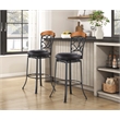 Pemberly Row Contemporary Faux Leather Swivel Pub Height Chair in Brown