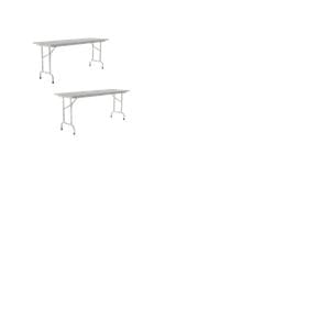 Set Of 2 24&quotW x 96&quotD Melamine Top Folding Table in Gray Granite