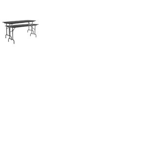 Set Of 2 24&quotW x 72&quotD Melamine Top Folding Table in Black Granite