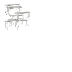 Set Of 10 24&quotW x 96&quotD Melamine Top Folding Table in Gray Granite