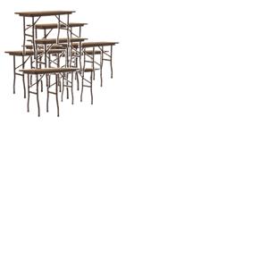 Set Of 10 18&quotW x 48&quotD Melamine Top Folding Table in Medium Oak