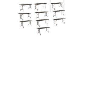Set Of 10 24&quotW x 96&quot Heavy Duty Melamine laminate Folding Table in Walnut