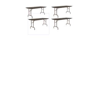 Set Of 4 24&quotW x 72&quotD Melamine Top Folding Table in Walnut Finish