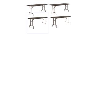 Set Of 4 24&quotW x 96&quot Heavy Duty Melamine laminate Folding Table in Walnut