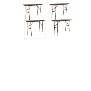 Set Of 4 18&quotW x 48&quotD Melamine Top Folding Table in Medium Oak