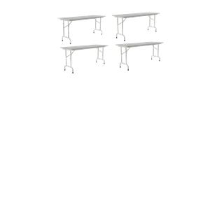 Set Of 4  24&quotW x 96&quotD Melamine Top Folding Table in Gray Granite