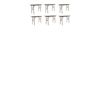Set Of 6 18&quotW x 48&quotD Melamine Top Folding Table in Medium Oak