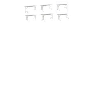 Set Of 6 24&quotW x 96&quotD Melamine Top Folding Table in Gray Granite
