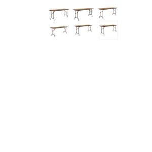 Set Of 6  24&quotW x 96&quotD Melamine Top Folding Table in Medium Oak