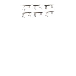 Set Of 6 24&quotW x 72&quotD Melamine Top Folding Table in Walnut Finish