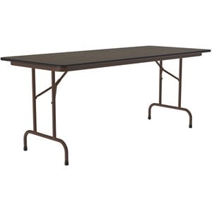Set Of 10 24&quotW x 72&quotD Melamine Top Folding Table in Walnut Finish