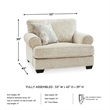 Pemberly Row Set of 3 Polyester Sofa & Loveseat & Armchair in Beige