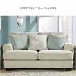 Pemberly Row Set of 3 Polyester Sofa & Loveseat & Armchair in Beige