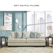 Pemberly Row Set of 3 Polyester Sofa & Loveseat & Armchair in Beige