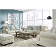 Pemberly Row Set of 3 Polyester Sofa & Loveseat & Armchair in Beige