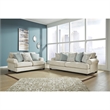 Pemberly Row Set of 3 Polyester Sofa & Loveseat & Armchair in Beige
