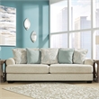 Pemberly Row Set of 3 Polyester Sofa & Loveseat & Armchair in Beige