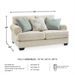Pemberly Row Set of 3 Polyester Sofa & Loveseat & Armchair in Beige