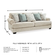 Pemberly Row Set of 3 Polyester Sofa & Loveseat & Armchair in Beige
