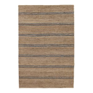 Pemberly Row 60x96&quot Transitional Jute Cotton and Wool Area Rug in Navy