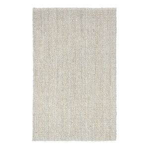 Pemberly Row 96 x 120&quot Jute Fabric & Seagrass Area Rug in Ivory