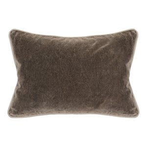 Pemberly Row 14x20&quot Rectangular Cotton Velvet Throw Pillow in Brown