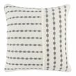 Pemberly Row Transitional Linen Embroidered Throw Pillow in Gray/Ivory