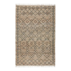 Pemberly Row 24x36&quot Jute and Cotton Accona Rug in Natural/Sage Green