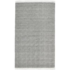 Pemberly Row 24 x 36&quot Polypropylene Fabric Area Rug in Stone Gray