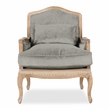 Pemberly Row Transitional Fabric and Wood Club Chair in Gray and Natural