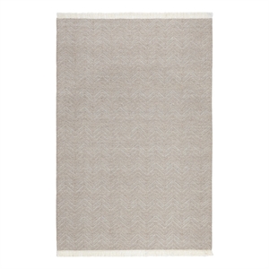 Pemberly Row 60 x 96&quot Polypropylene Fabric Area Rug in Dune Gray