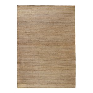 Pemberly Row Transitional 108 x 144&quot Jute Fabric Area Rug in Natural