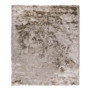 Pemberly Row 108x144&quot Polyester and Cotton Carter Shag Rug in Taupe Gray