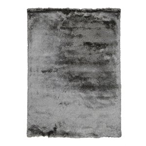 Pemberly Row 108x144&quot Polyester and Cotton Carter Shag Rug in Dark Gray