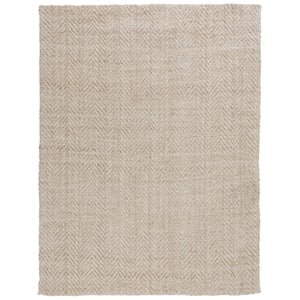 Pemberly Row 108 x 144&quot Transitional Jute Fabric Area Rug in Ivory