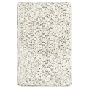 Pemberly Row 50x70&quot Transitional Cotton Throw in Ivory Finish