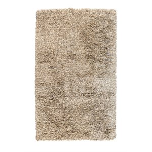Pemberly Row 60x96&quot Polyester Cotton and Wool The Ritz Shag Rug in Beige