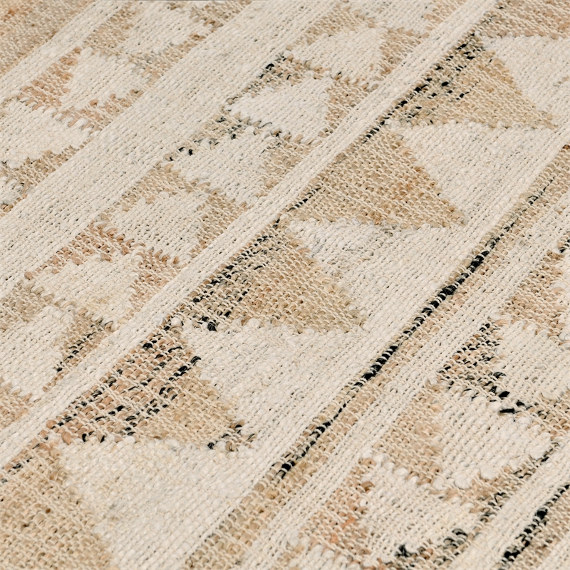 Pemberly Row 2.6' x 8' Modern Tribal Jute & Cotton Runner Rug in Natural