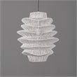 Pemberly Row 1-Light Iron and Rattan Woven Pendant in White Finish