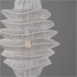 Pemberly Row 1-Light Iron and Rattan Woven Pendant in White Finish