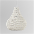 Pemberly Row 1-Light Woven and Iron Mesh Pendant in White Finish