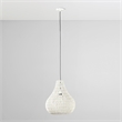 Pemberly Row 1-Light Woven and Iron Mesh Pendant in White Finish