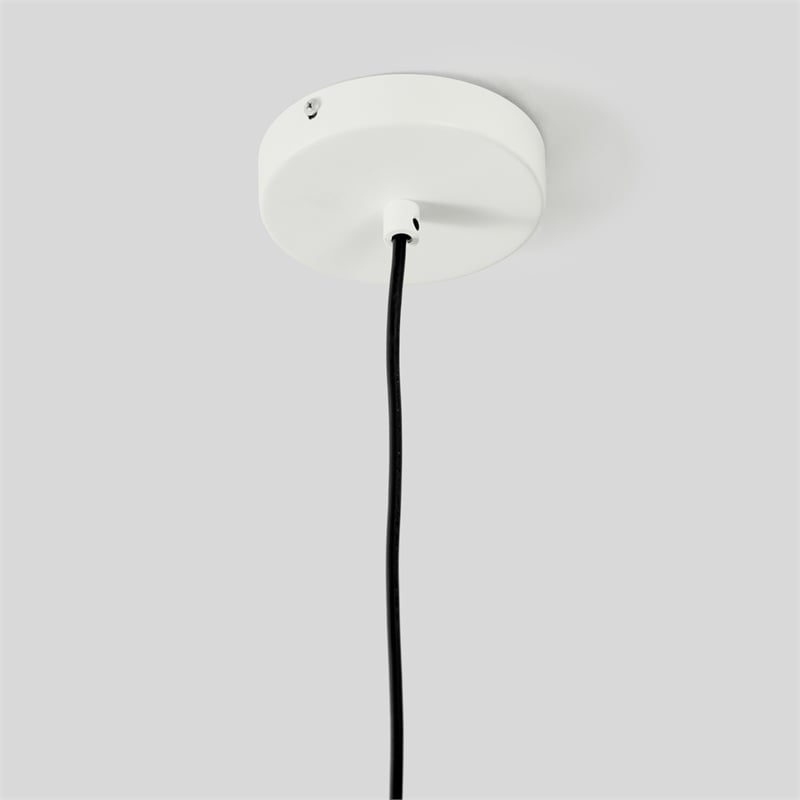 Pemberly Row 1-Light Woven and Iron Mesh Pendant in White Finish