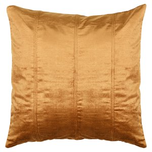Pemberly Row 20x20&quot Square Rayon Velvet Pillow in Golden/Copper