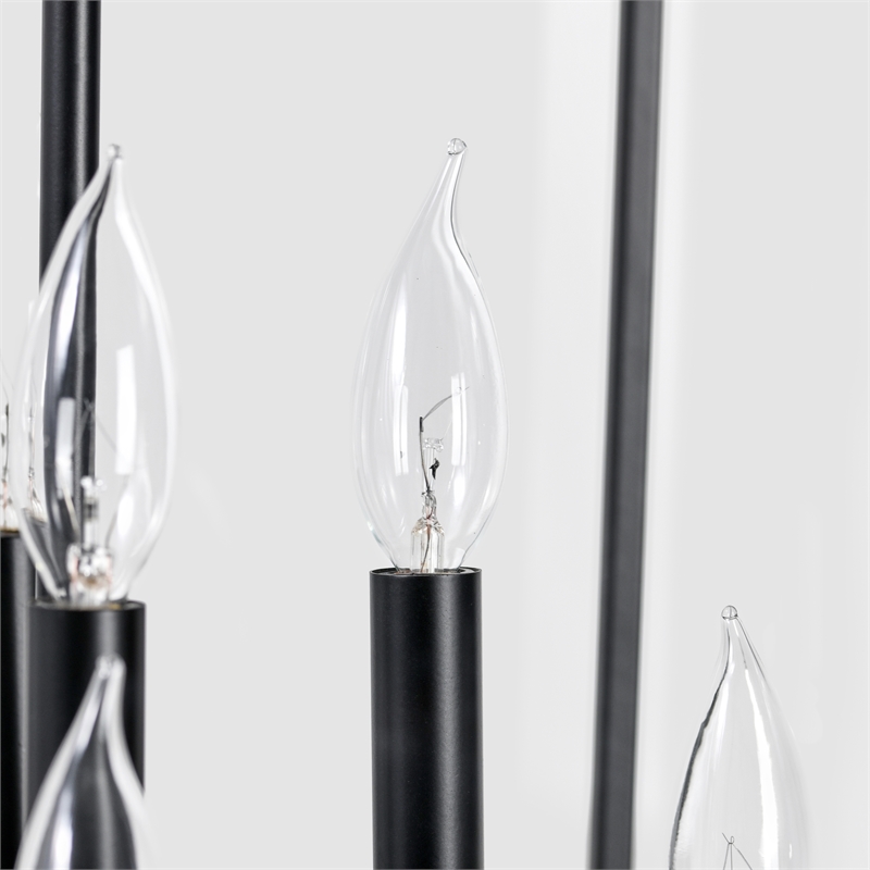 Pemberly Row 8-Light Iron Metal and Acrylic Geometric Chandelier in Black